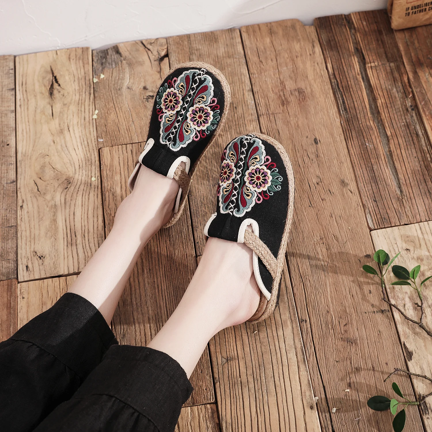 Cactus Rose | Abstract Embroidered Mules Slides Clogs - Image 11