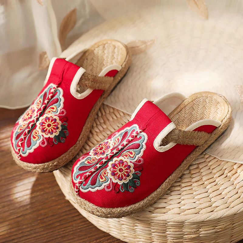Cactus Rose | Abstract Embroidered Mules Slides Clogs - Image 5