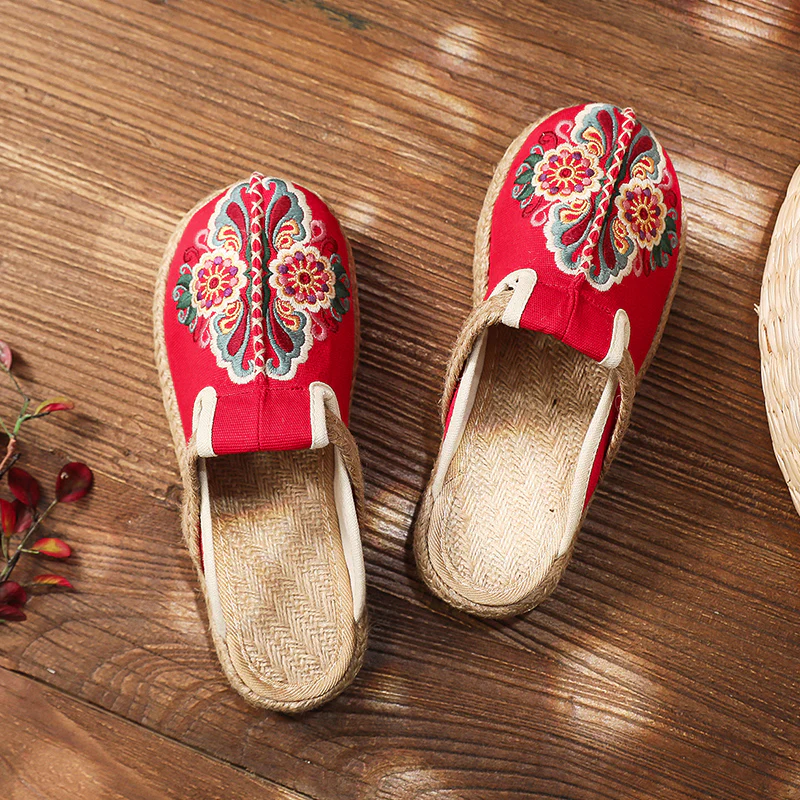 Cactus Rose | Abstract Embroidered Mules Slides Clogs - Image 7