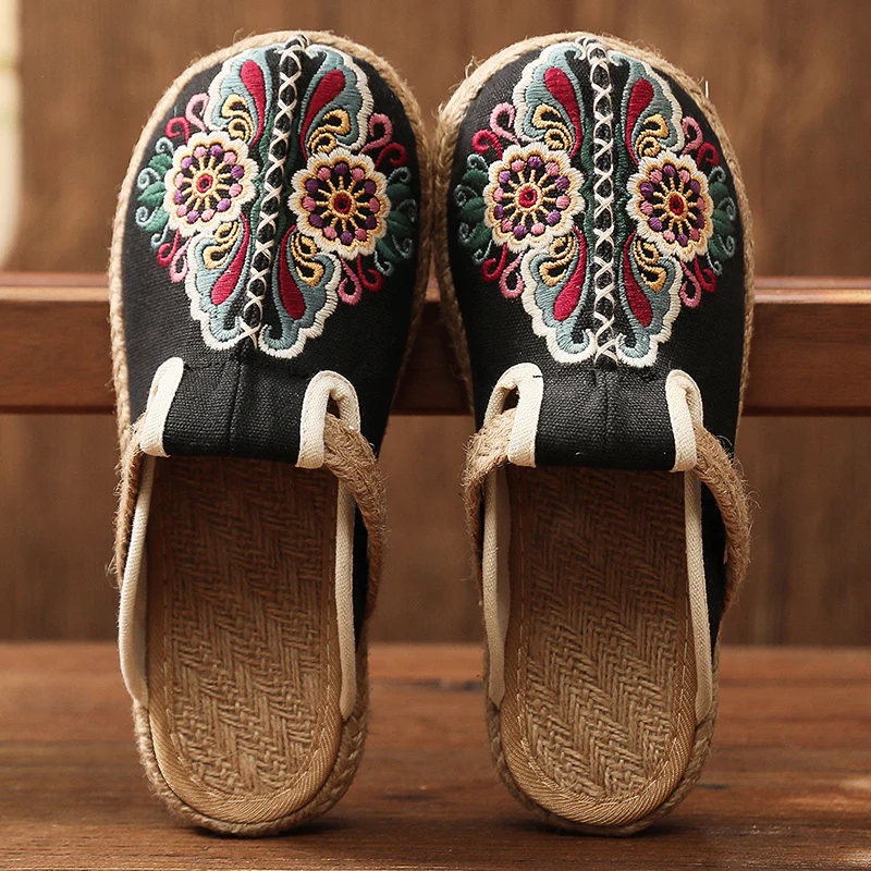 Cactus Rose | Abstract Embroidered Mules Slides Clogs - Image 9