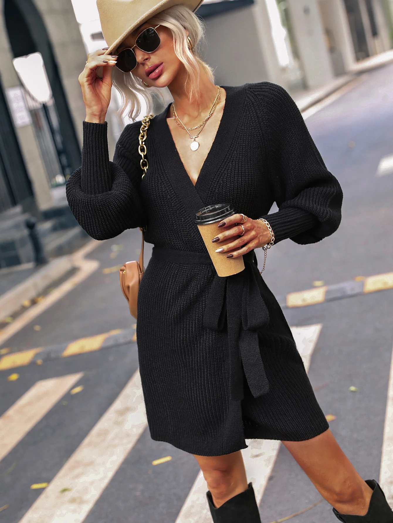 AERILYN KNIT CARDRESS - BLACK - Image 6
