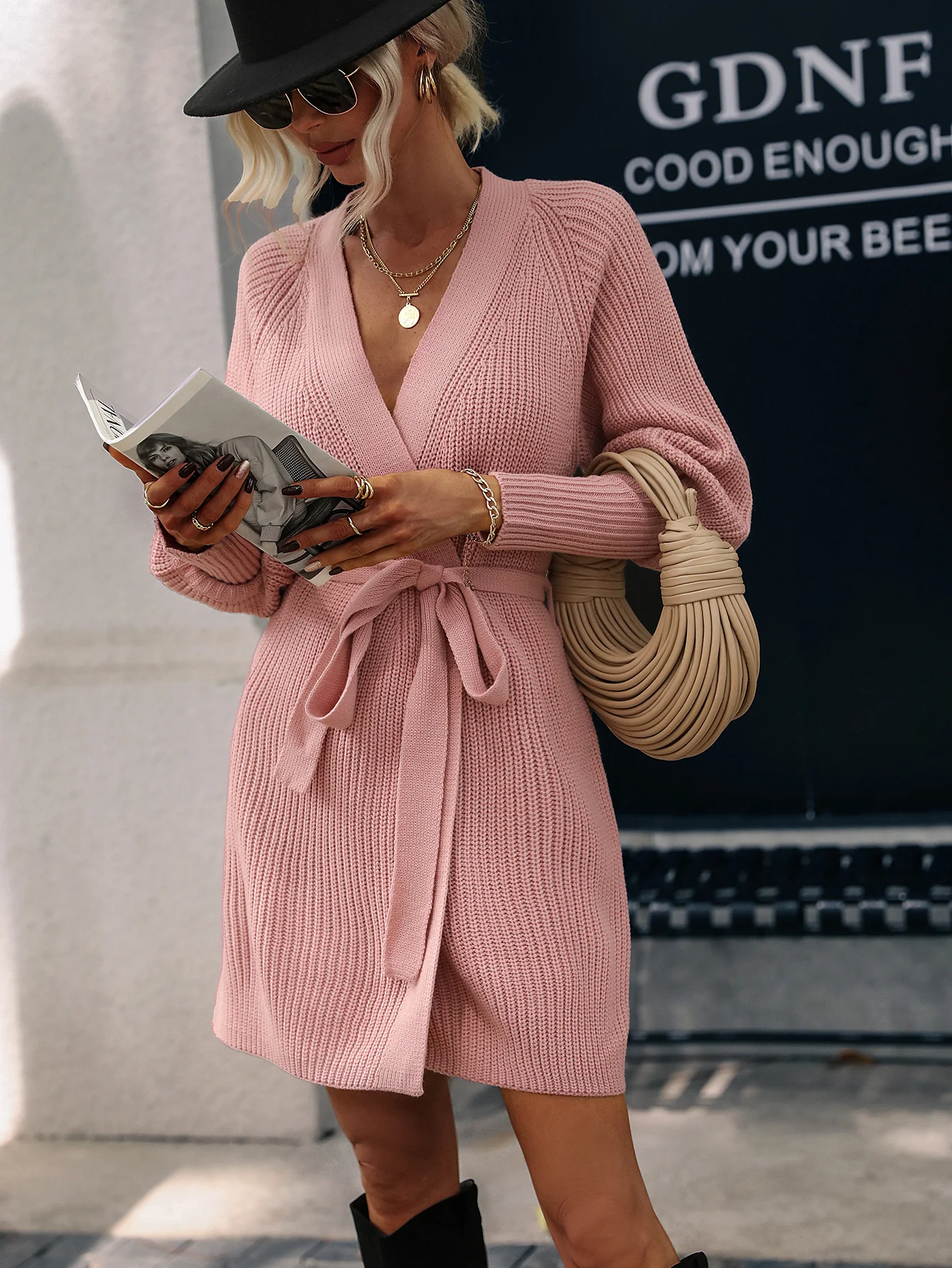 AERILYN KNIT CARDRESS - DUSTY PINK - Image 4