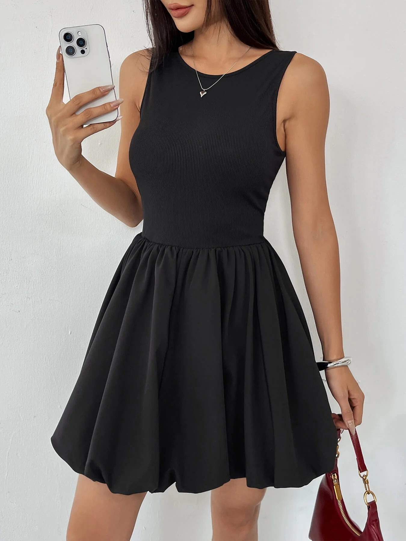 Aileen Fit And Flare Puffy Skirt Mini Dress - Image 5
