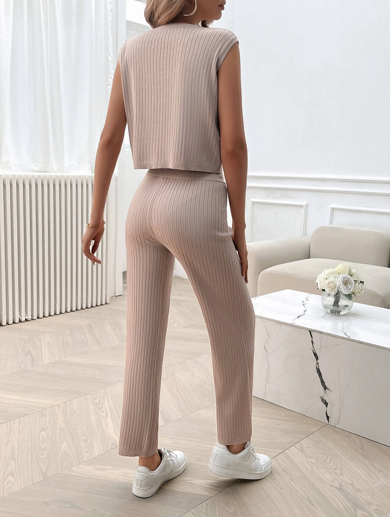 Alaia Crew Neck Knitted Matching Sets - Image 5