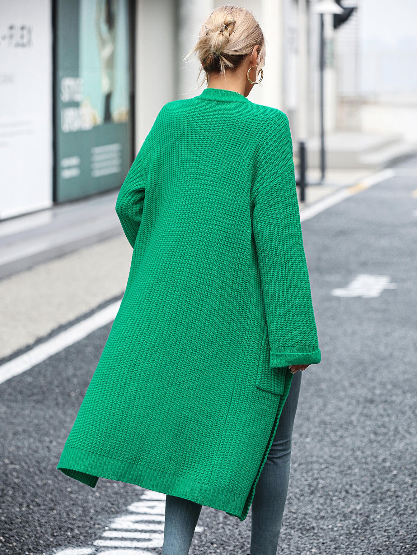 Alexia Pocketed Knit Cardigan - Green - Image 3