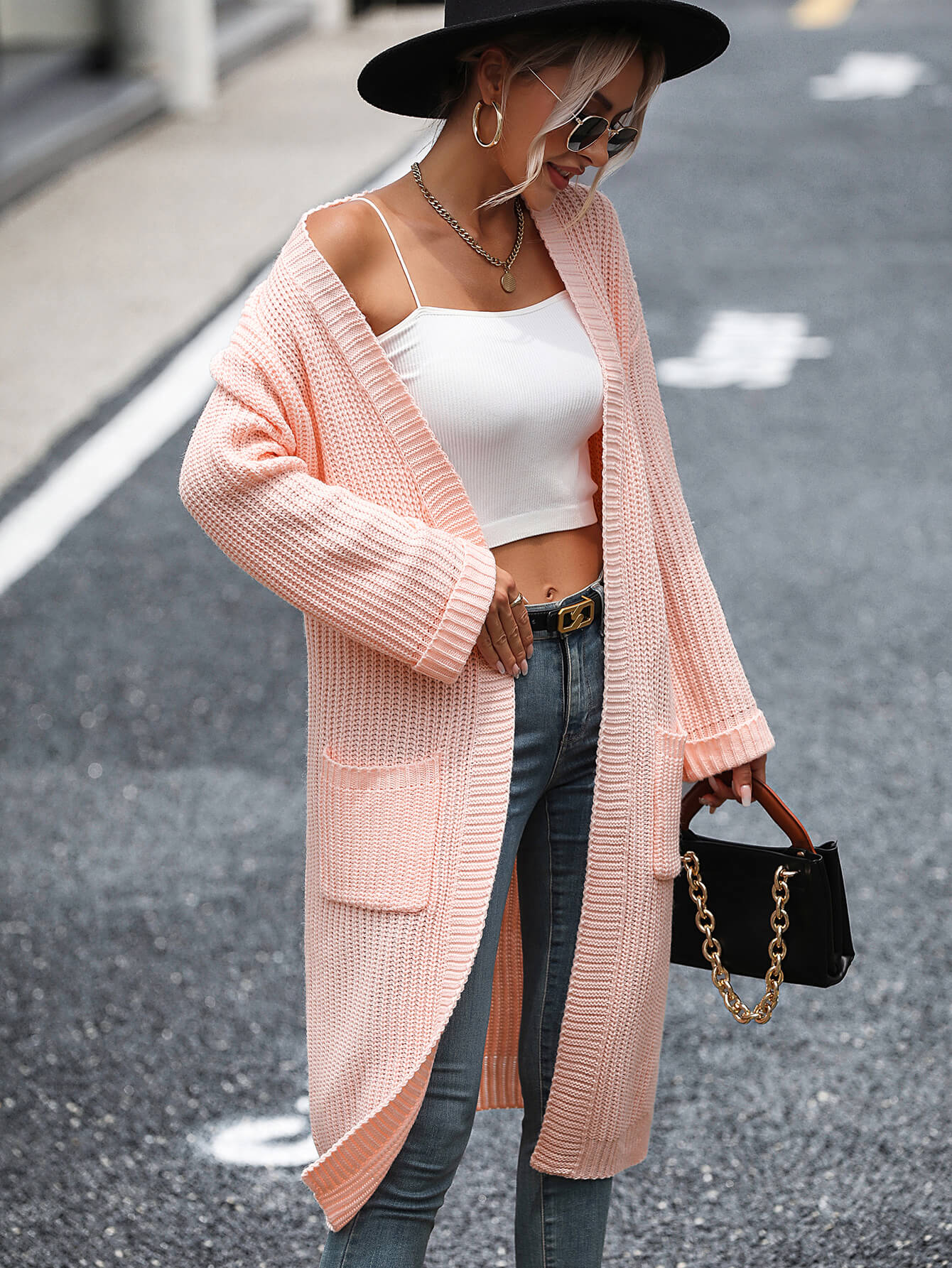 Alexia Pocketed Knit Cardigan - Pink - Image 4