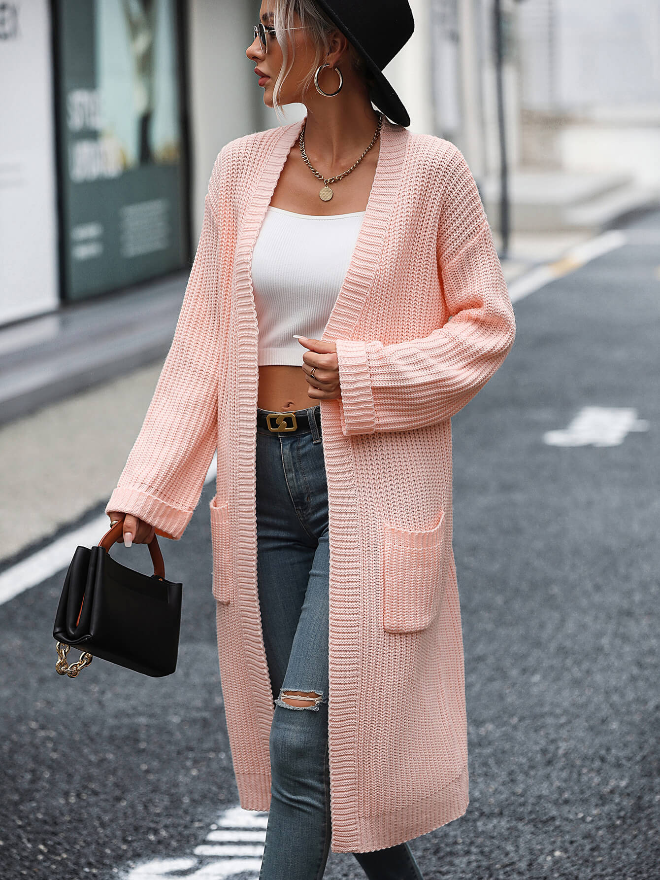 Alexia Pocketed Knit Cardigan - Pink - Image 5