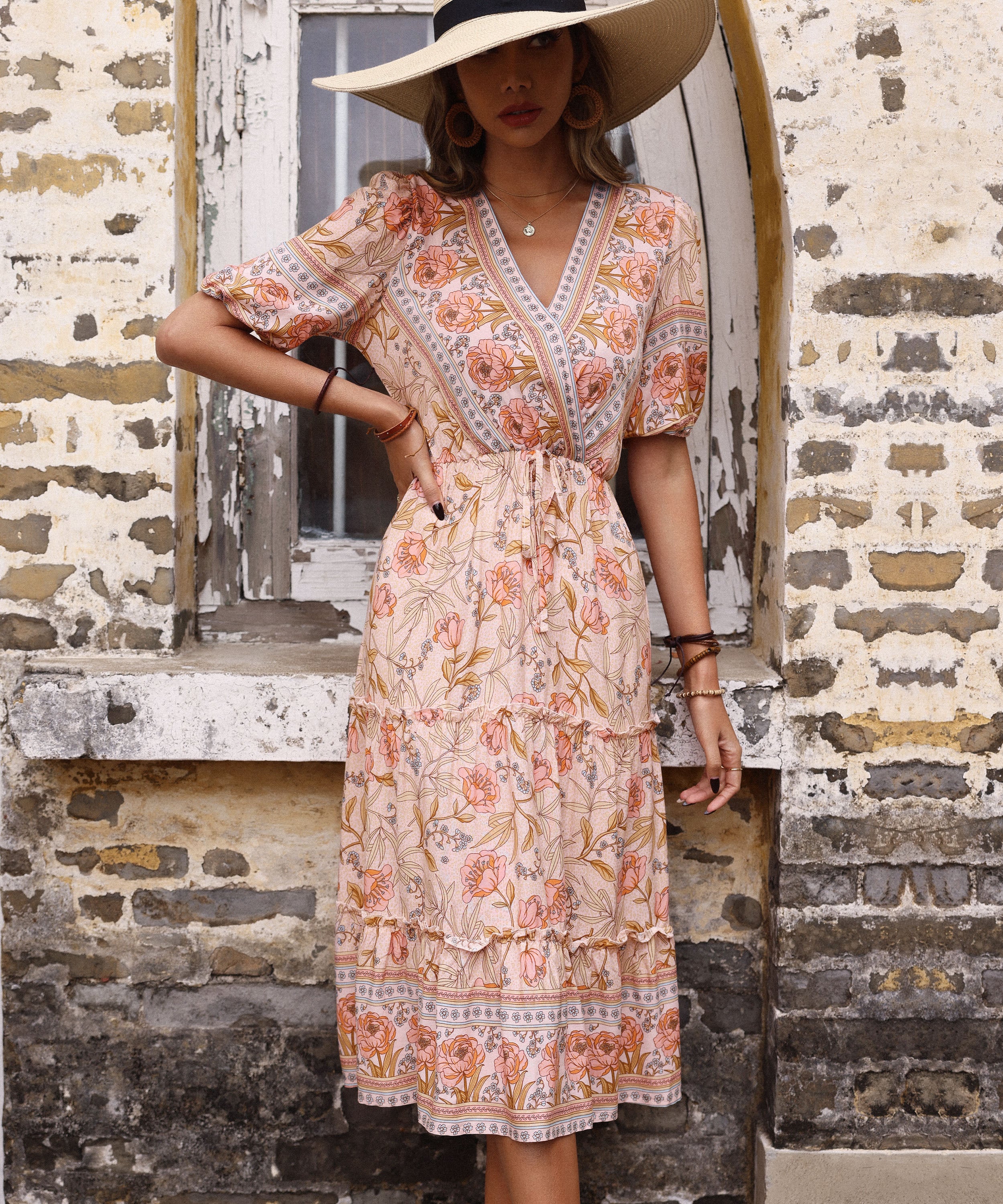 ALYANNA ROSE PRINT DRESS - PINK - Image 4