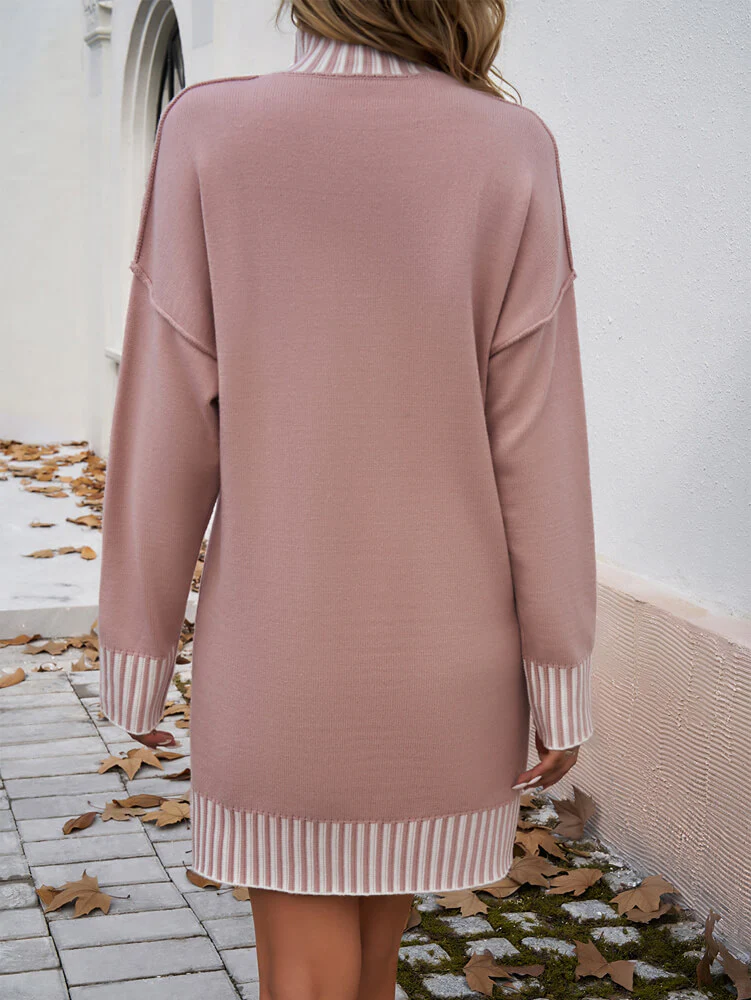 Amara Mini Sweater Dress - Dusty Pink - Image 5