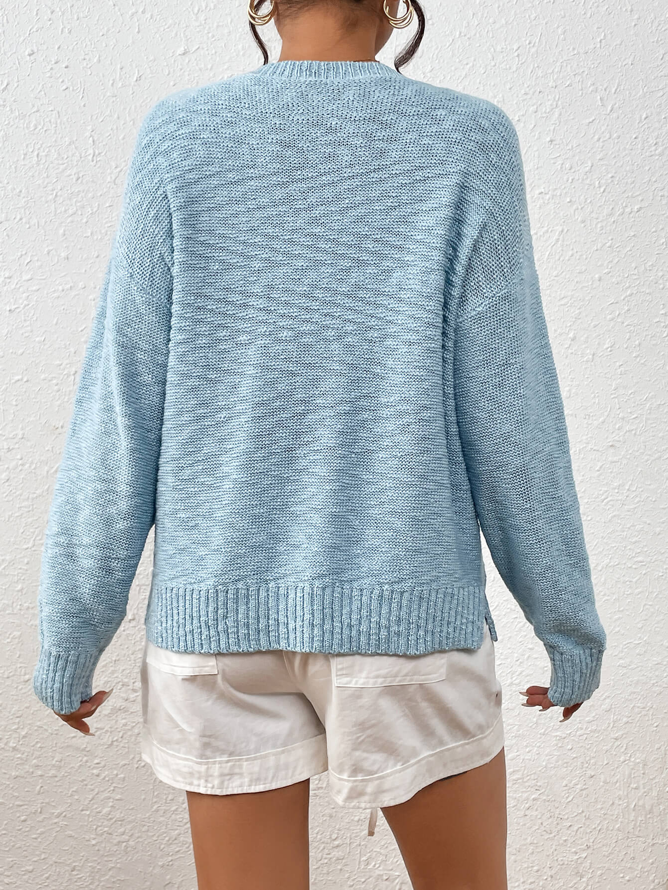 America Mom Knit Pullover Sweater - Blue - Image 6