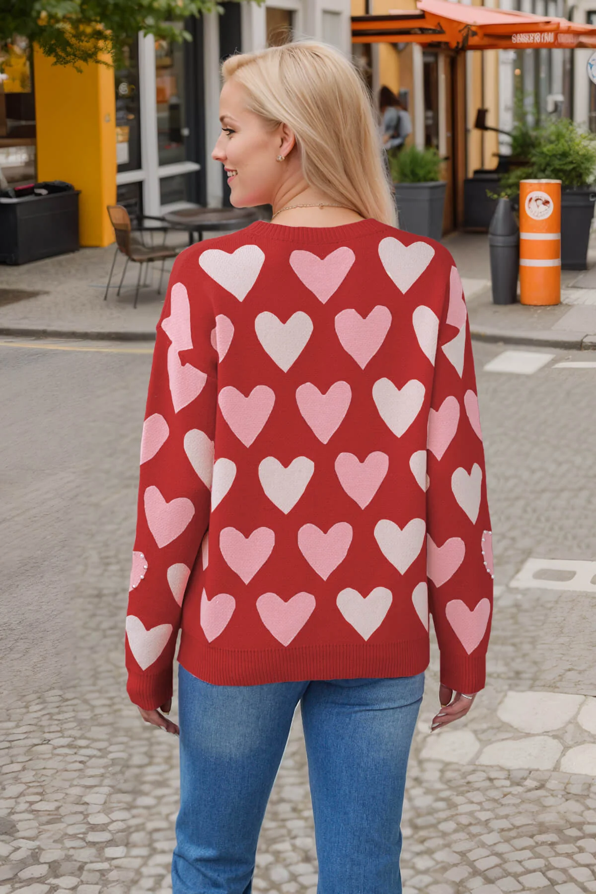 Angelina Heart Pearl Embellished Knit Sweater - Image 14