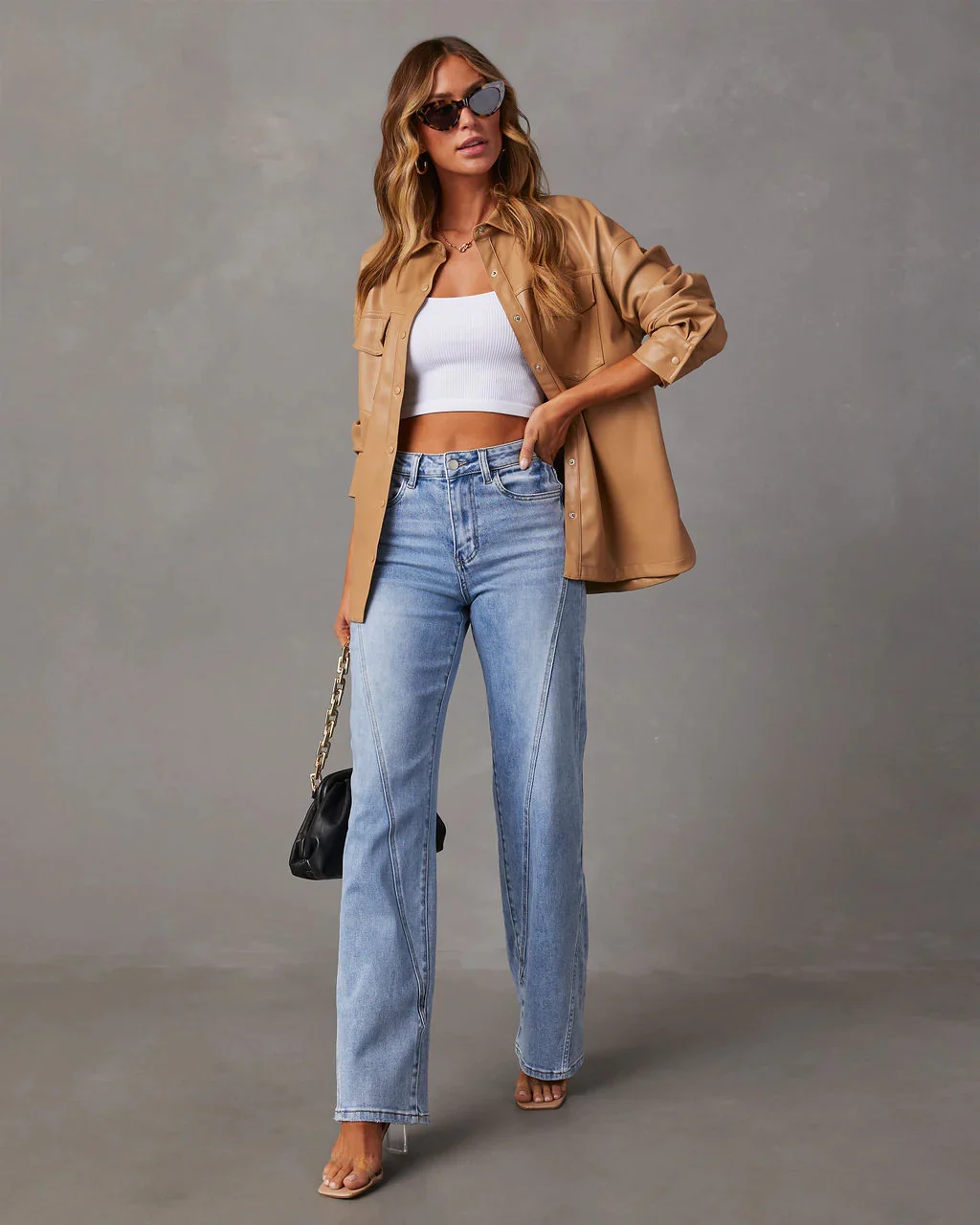 Ansel High Rise Straight Leg Jeans - Light Wash - Image 4