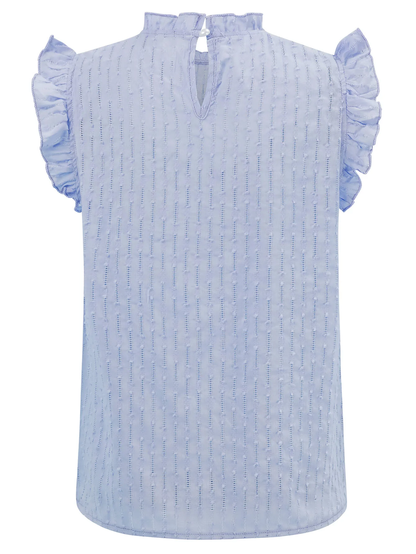 Arabella Eyelet Short Sleeve Top - Blue - Image 8