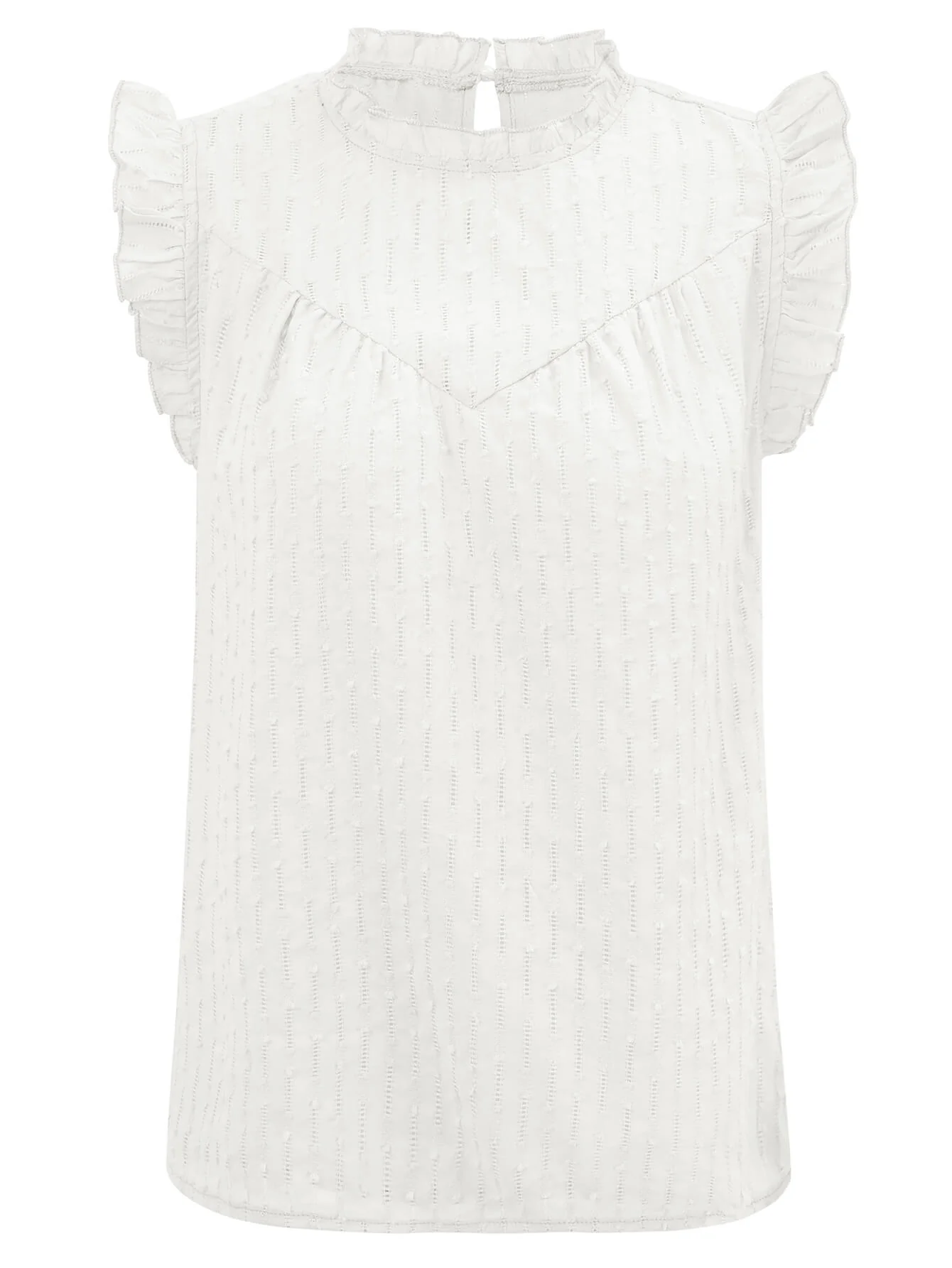 Arabella Eyelet Short Sleeve Top - White - Image 7