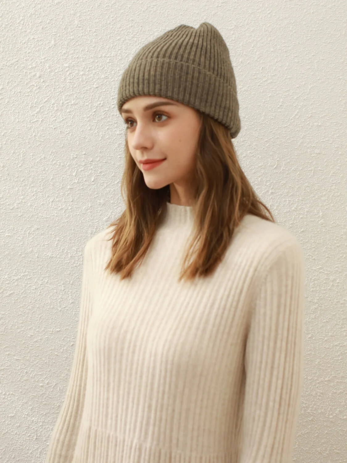 Arctic Velvet Wool Blend Beanie - mocha - Image 2