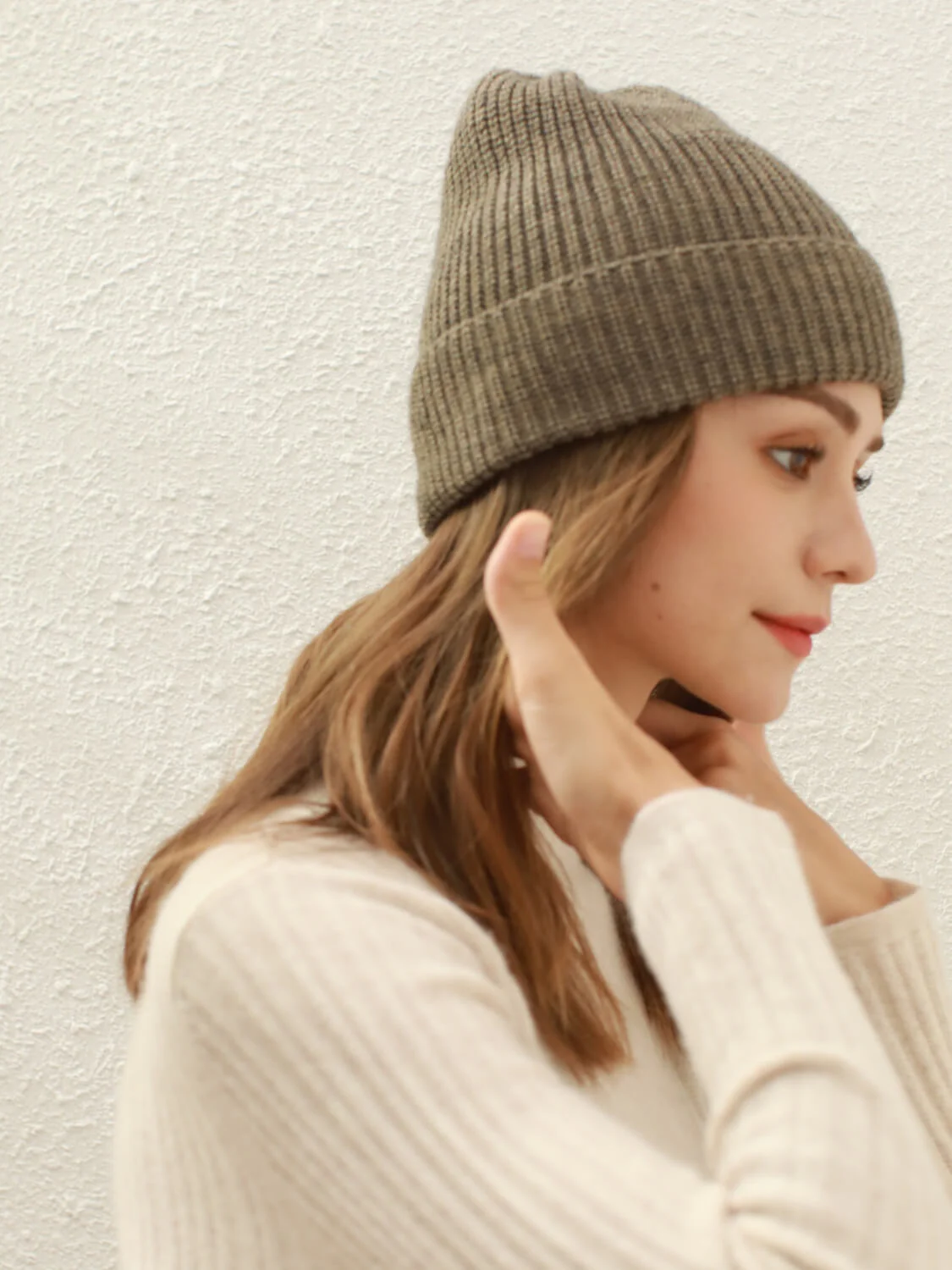 Arctic Velvet Wool Blend Beanie - mocha - Image 3