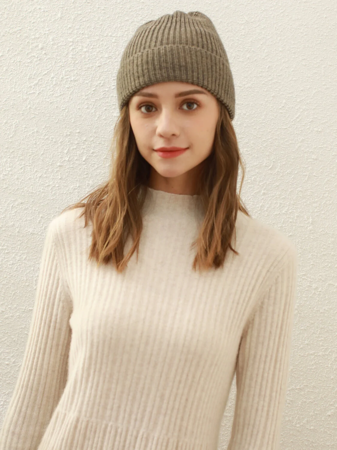 Arctic Velvet Wool Blend Beanie - mocha - Image 4