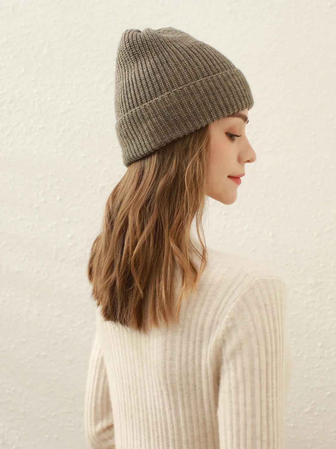 Arctic Velvet Wool Blend Beanie - mocha - Image 5