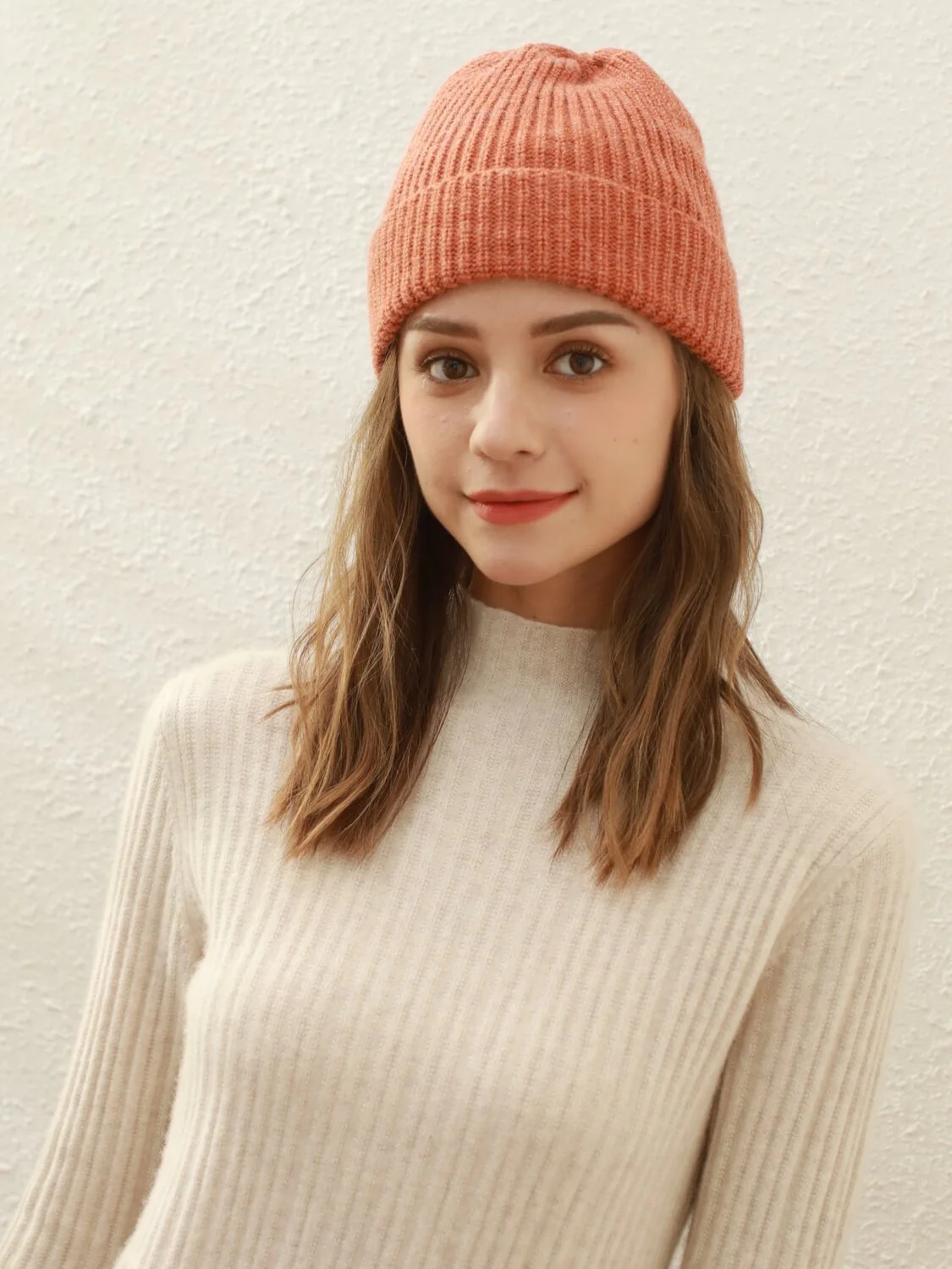 Arctic Velvet Wool Blend Beanie - orange - Image 2