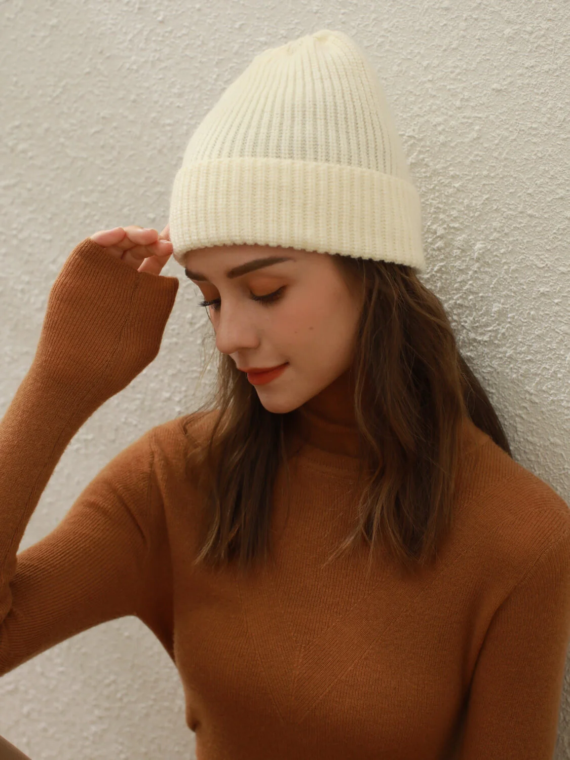 Arctic Velvet Wool Blend Beanie - white - Image 2