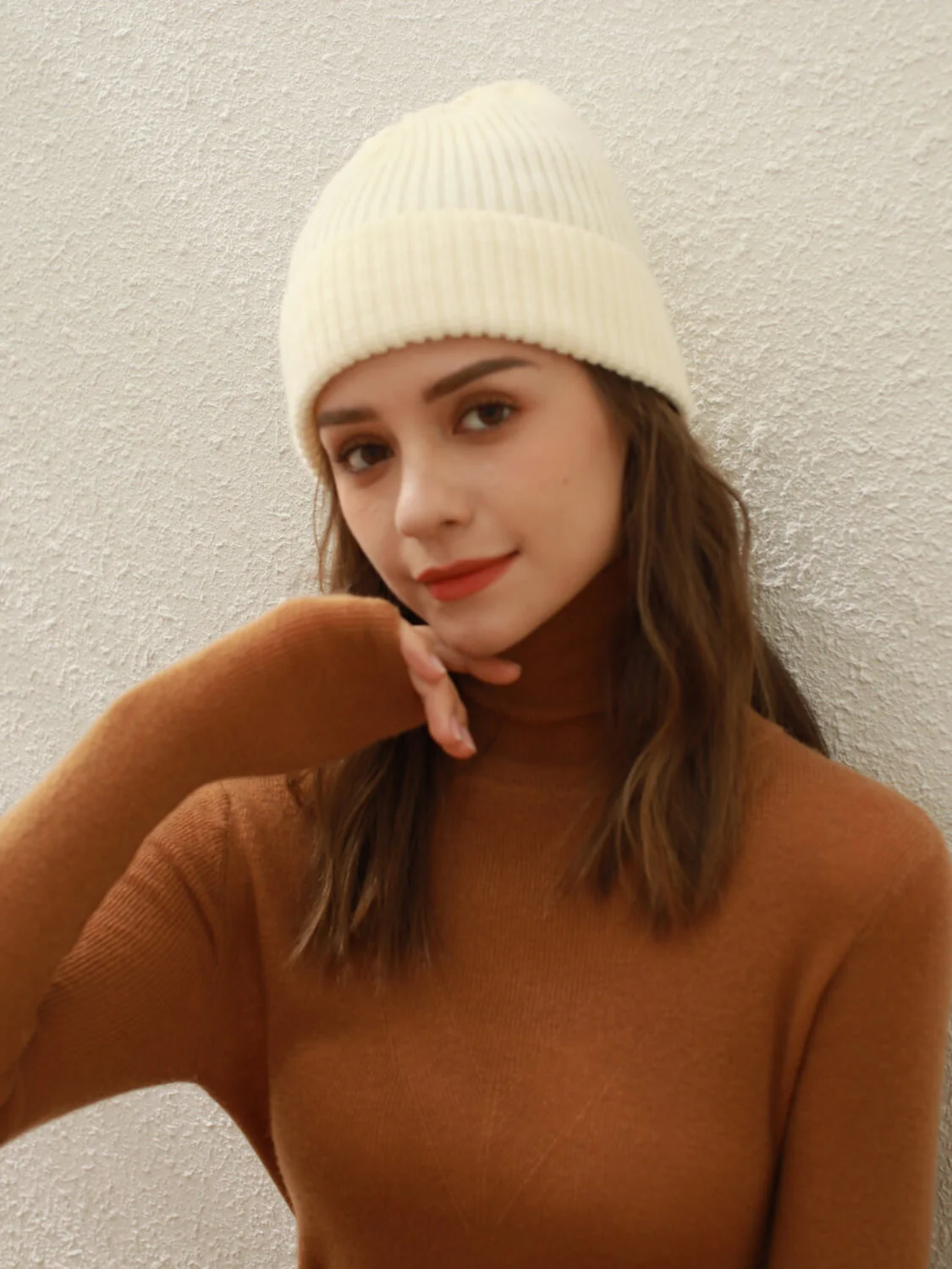 Arctic Velvet Wool Blend Beanie - white - Image 3