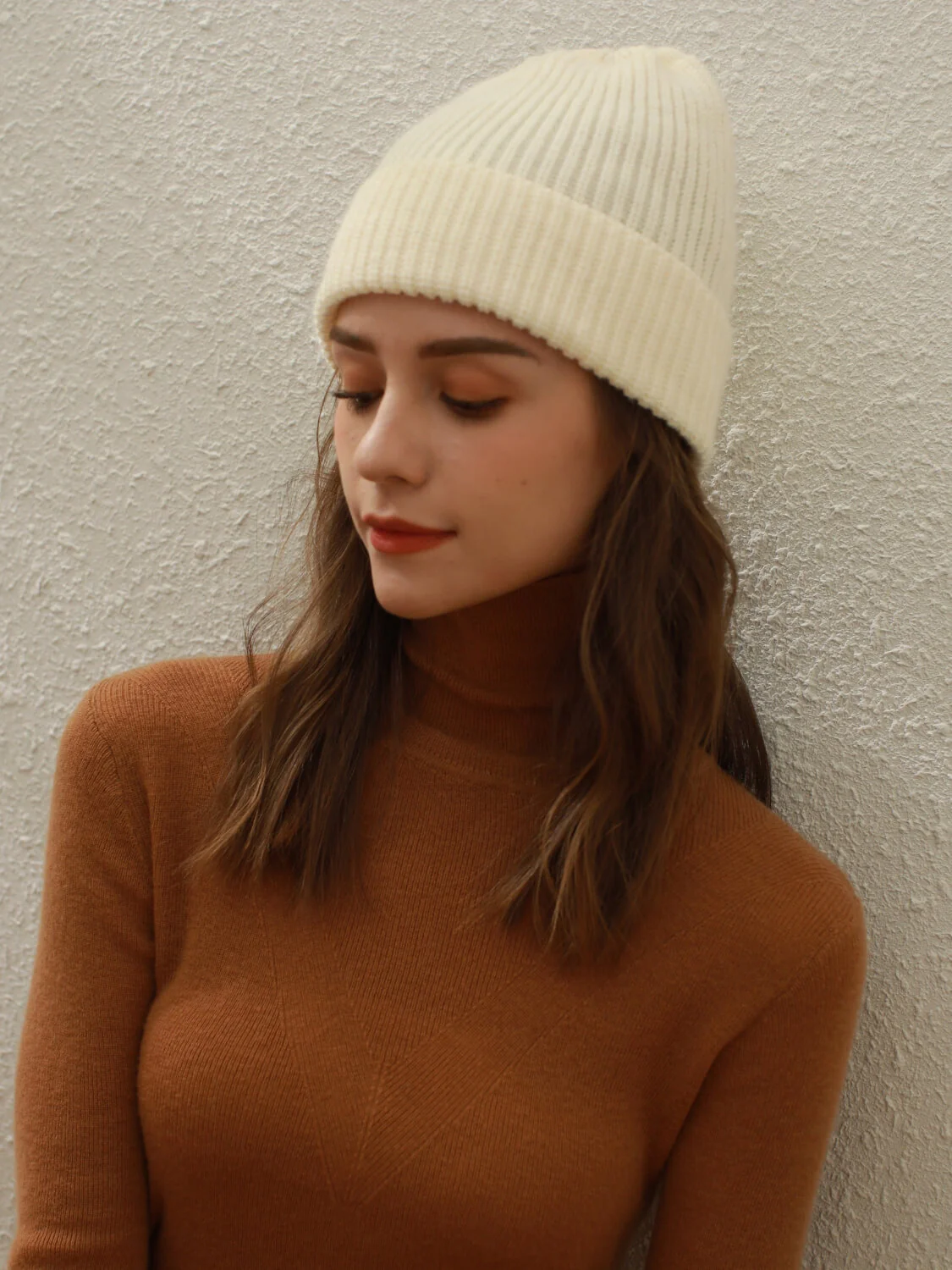 Arctic Velvet Wool Blend Beanie - white - Image 6