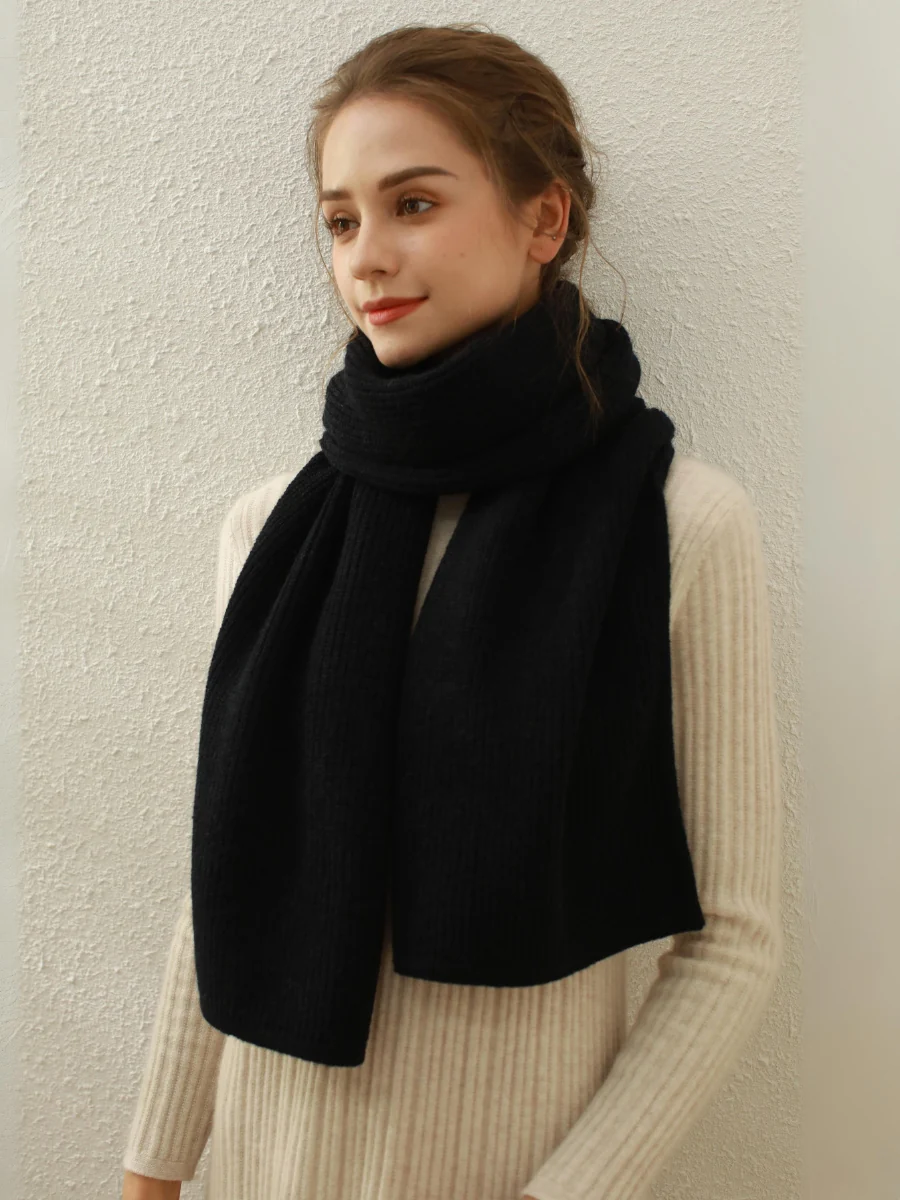Arielle Cashmere blend Thread Scarf - Black - Image 2