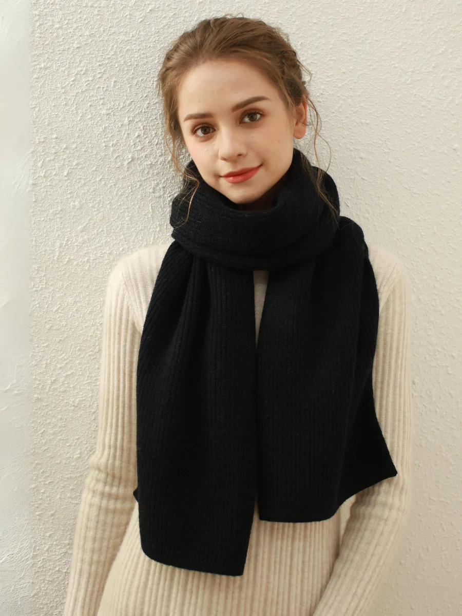 Arielle Cashmere blend Thread Scarf - Black - Image 5