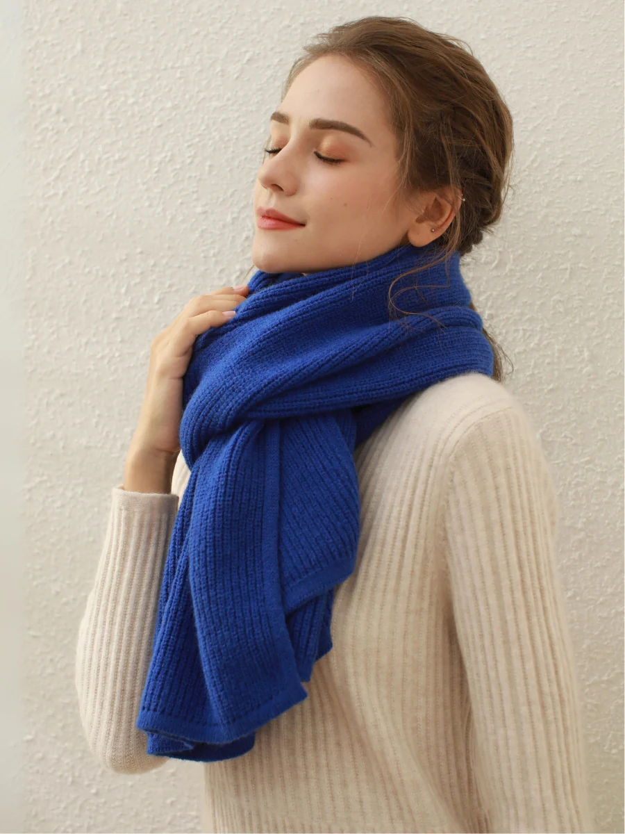 Arielle Cashmere blend Thread Scarf - Blue - Image 2