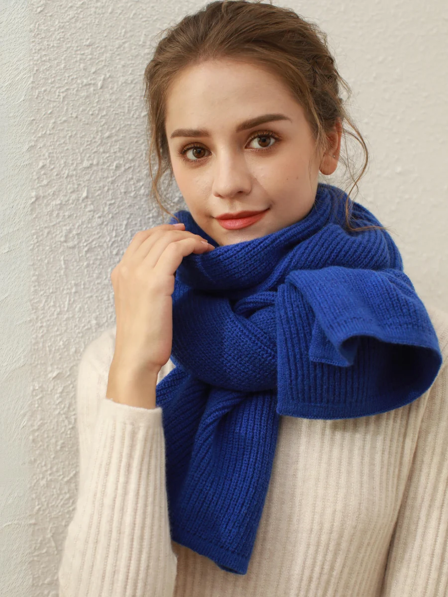 Arielle Cashmere blend Thread Scarf - Blue - Image 3