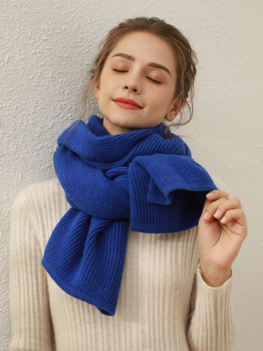 Arielle Cashmere blend Thread Scarf - Blue - Image 4