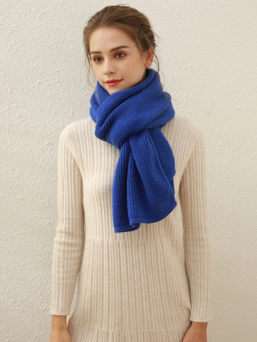 Arielle Cashmere blend Thread Scarf - Blue - Image 6