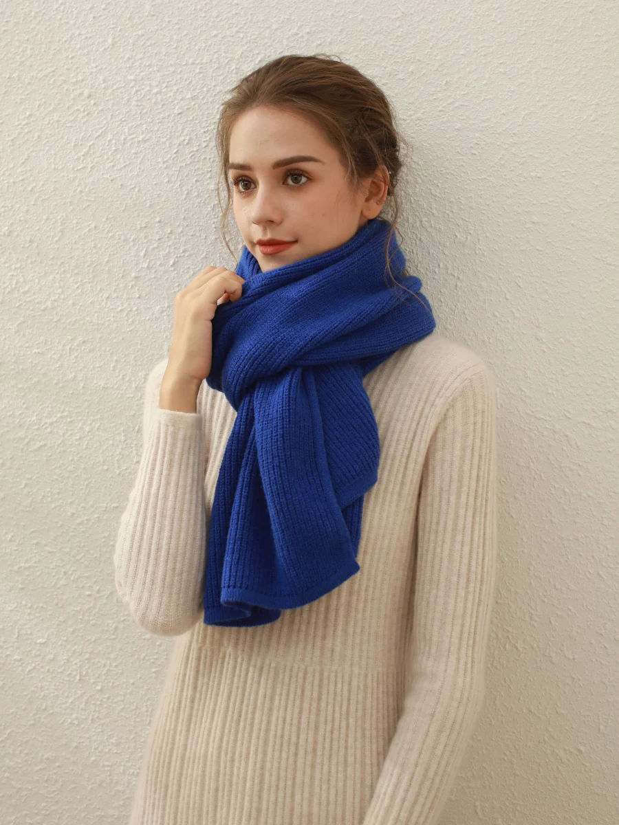 Arielle Cashmere blend Thread Scarf - Blue - Image 7