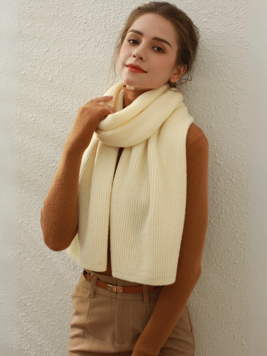 Arielle Cashmere blend Thread Scarf - Cream - Image 3