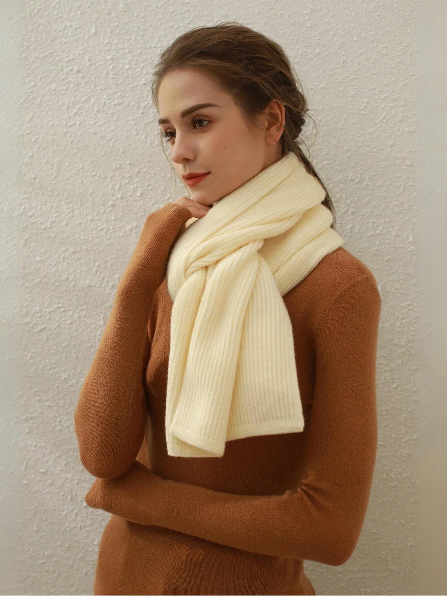 Arielle Cashmere blend Thread Scarf - Cream - Image 4