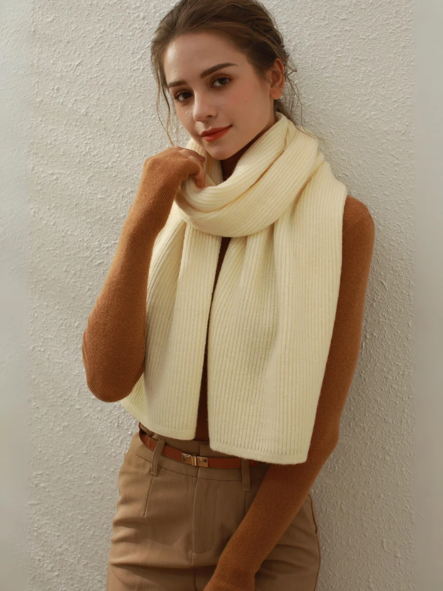 Arielle Cashmere blend Thread Scarf - Cream - Image 8