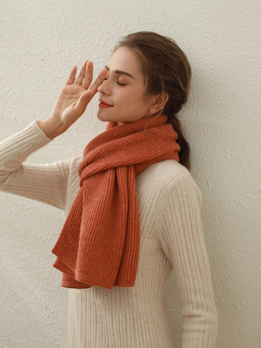 Arielle Cashmere blend Thread Scarf - Orange - Image 4
