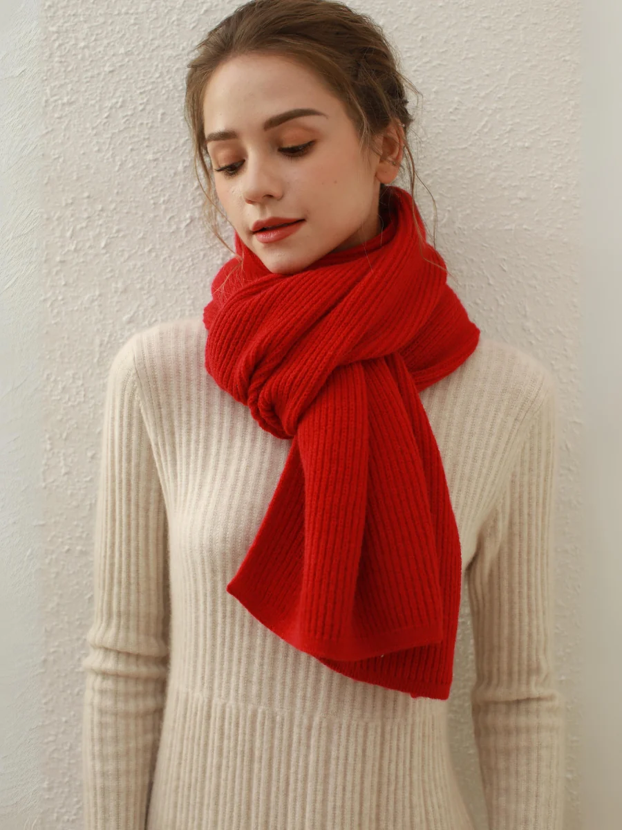 Arielle Cashmere blend Thread Scarf - Red - Image 2