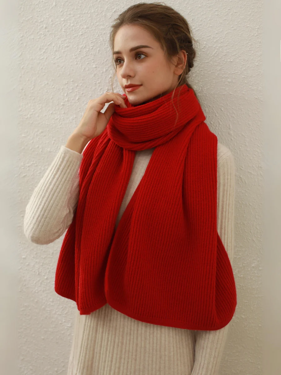 Arielle Cashmere blend Thread Scarf - Red - Image 3