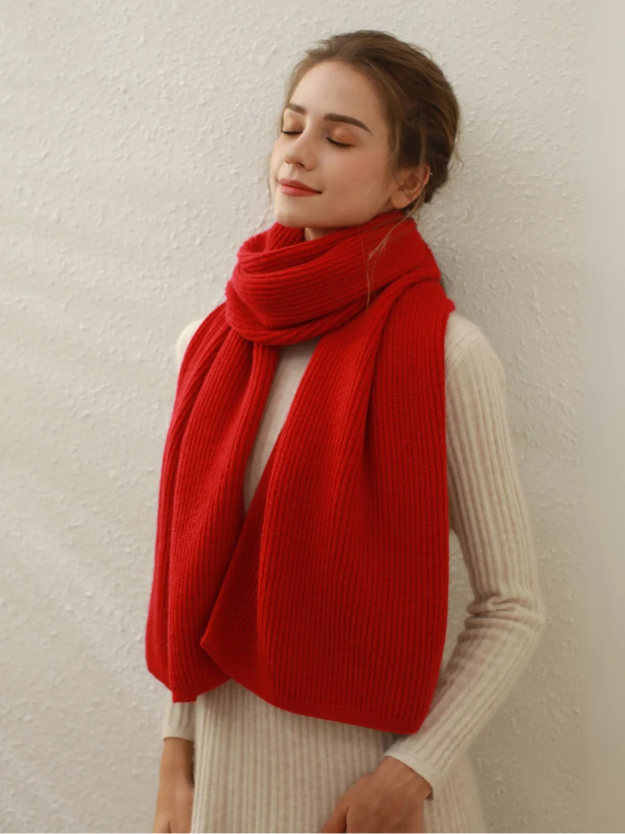 Arielle Cashmere blend Thread Scarf - Red - Image 4