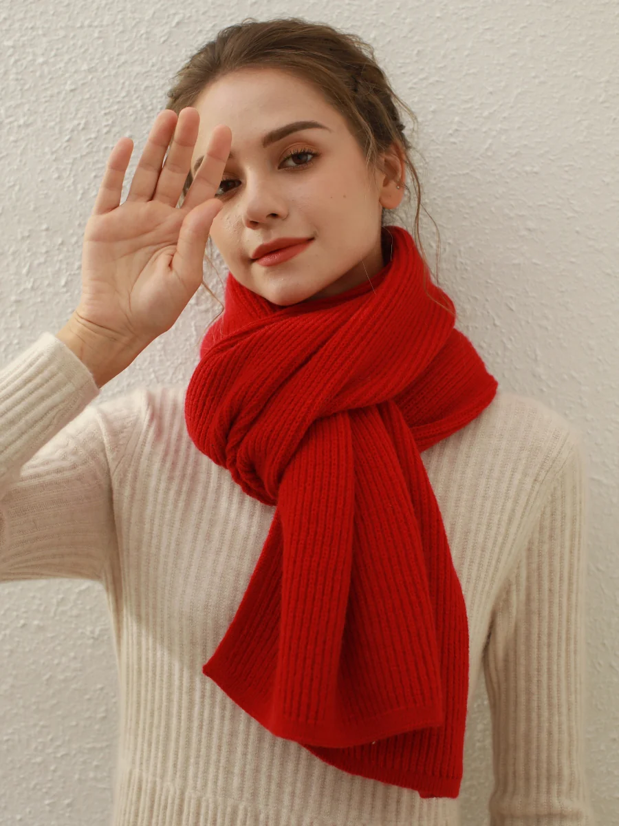 Arielle Cashmere blend Thread Scarf - Red - Image 5