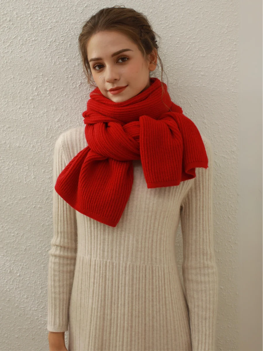Arielle Cashmere blend Thread Scarf - Red - Image 6