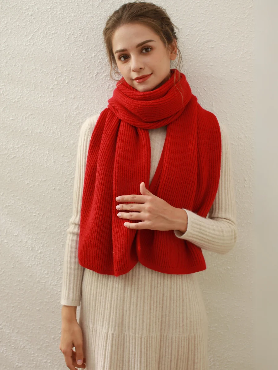 Arielle Cashmere blend Thread Scarf - Red - Image 8