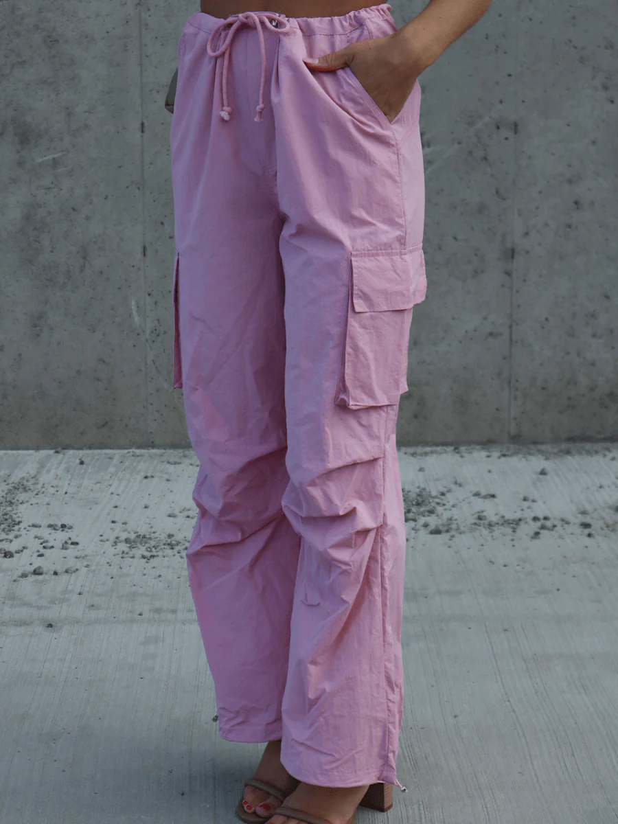 ARNIE NYLON CARGO PANTS - PINK - Image 3