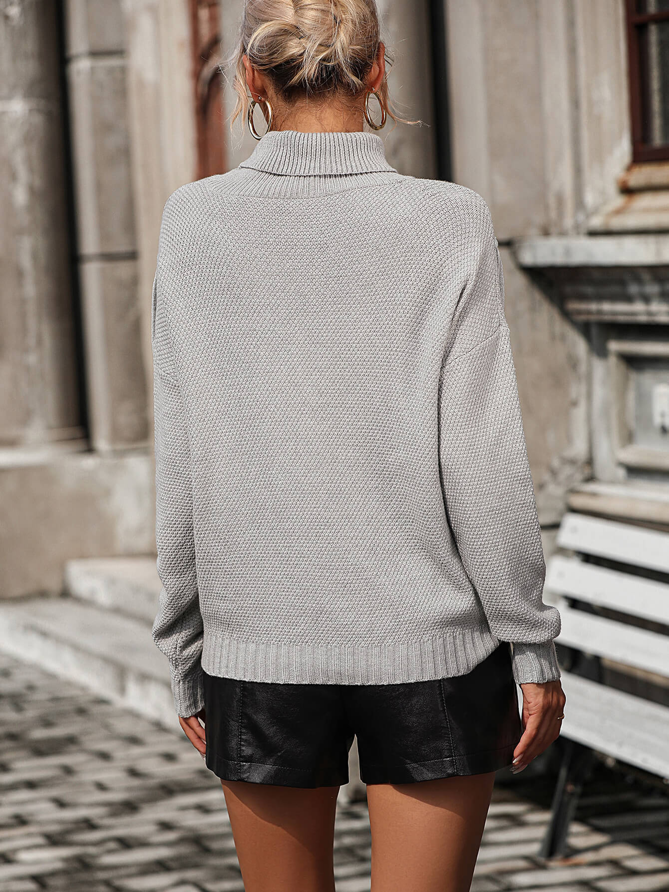 Autumn Breeze Fringe Trim Sweater - Grey - Image 3