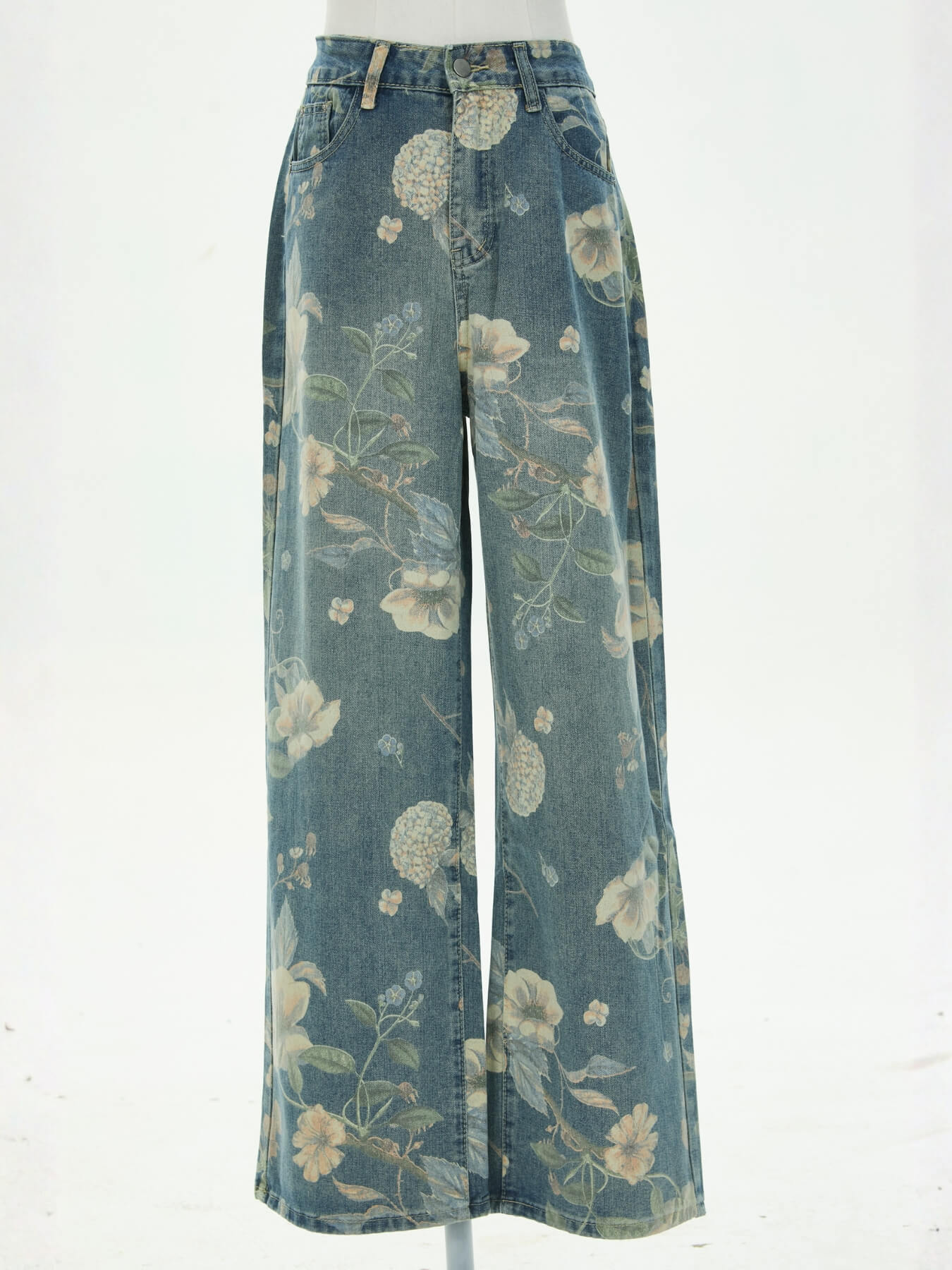 Avina Mid Rise Floral Stretch Flare Jeans - Image 6