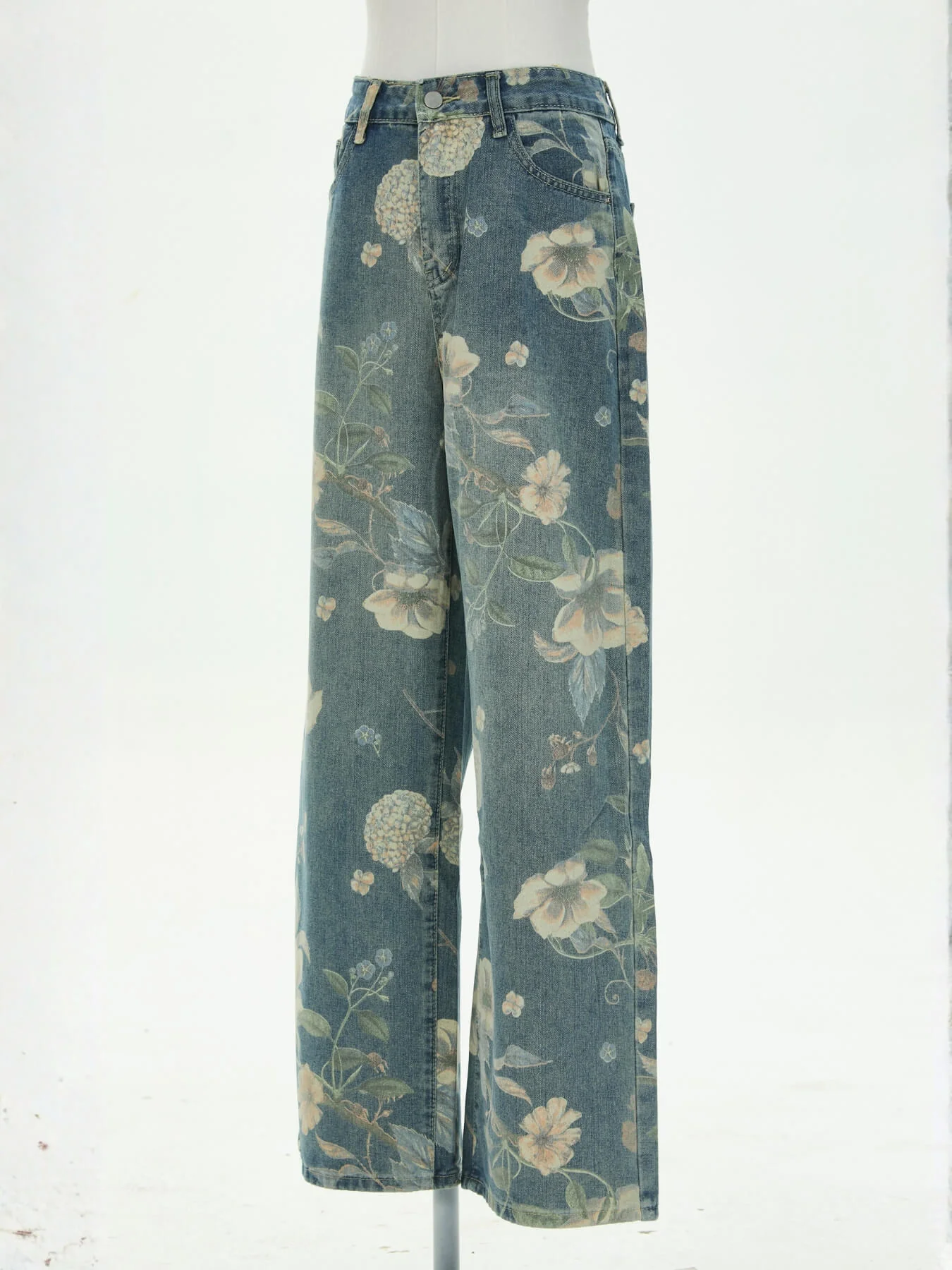 Avina Mid Rise Floral Stretch Flare Jeans - Image 8