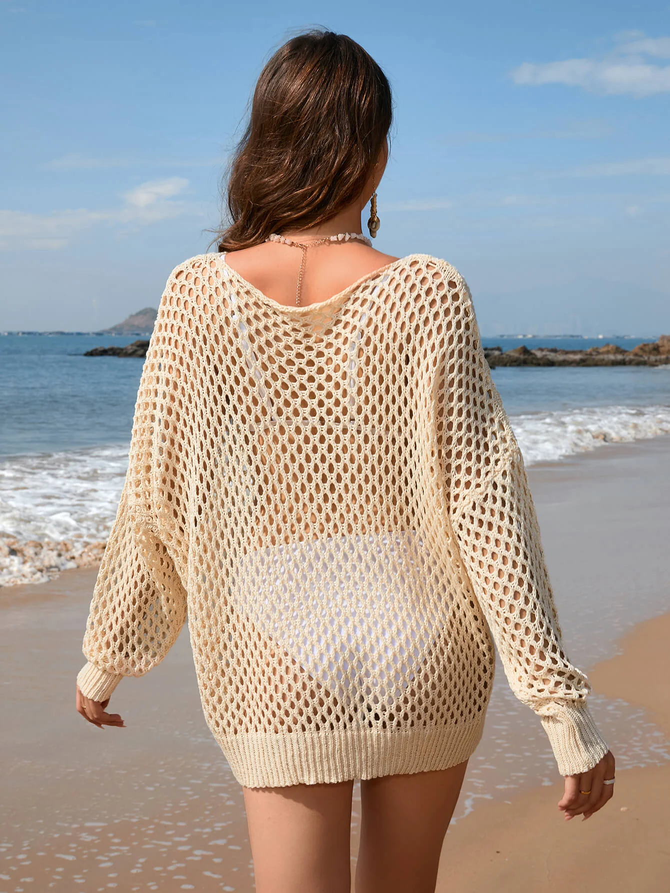 Balvin Crochet Long Sleeve Cover Up Sweater - Image 12