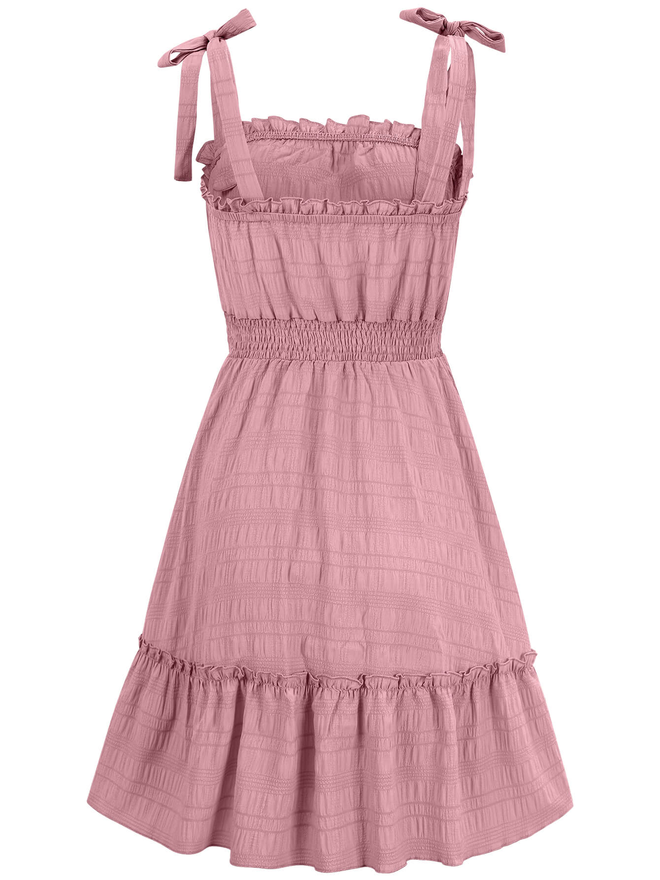 Barbados Shoulder Tie Mini Dress - Pink - Image 8