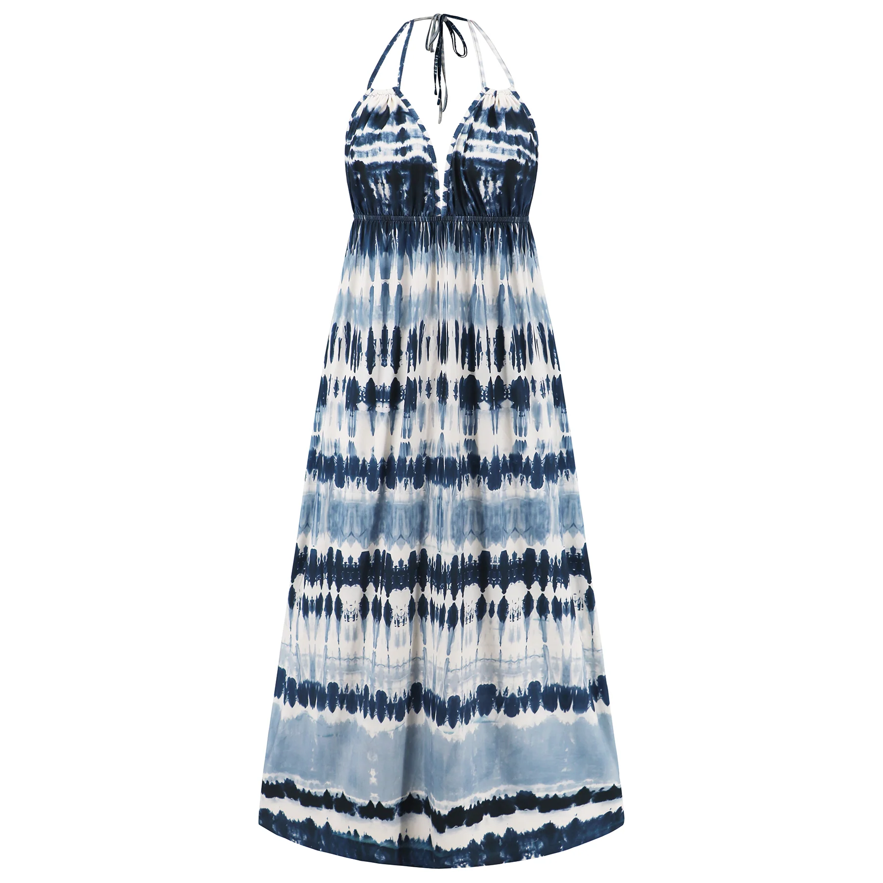 Beach Paradise Tie-Dye Maxi Dress - Navy - Image 5